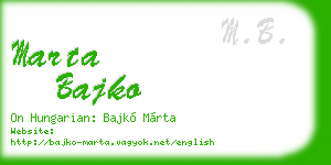 marta bajko business card