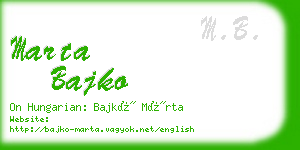 marta bajko business card